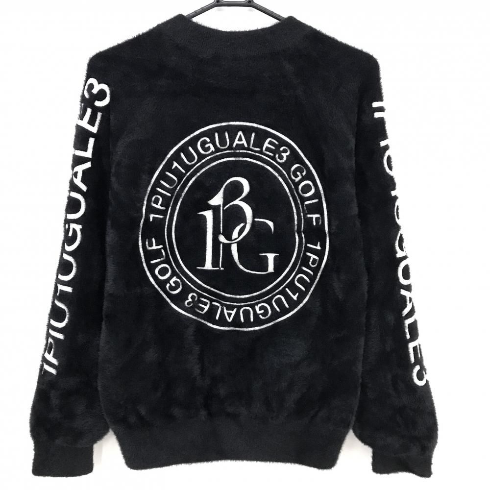 超 ウノピゥウノウグァーレトレゴルフ セーター 黒×白 起 背面ロゴ ニット メンズ III S ゴルフウェア 1PIU1UGUALE3