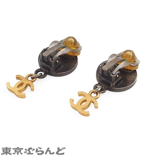 シャネル CHANEL イヤリング シルバーxゴールド メタル スイング