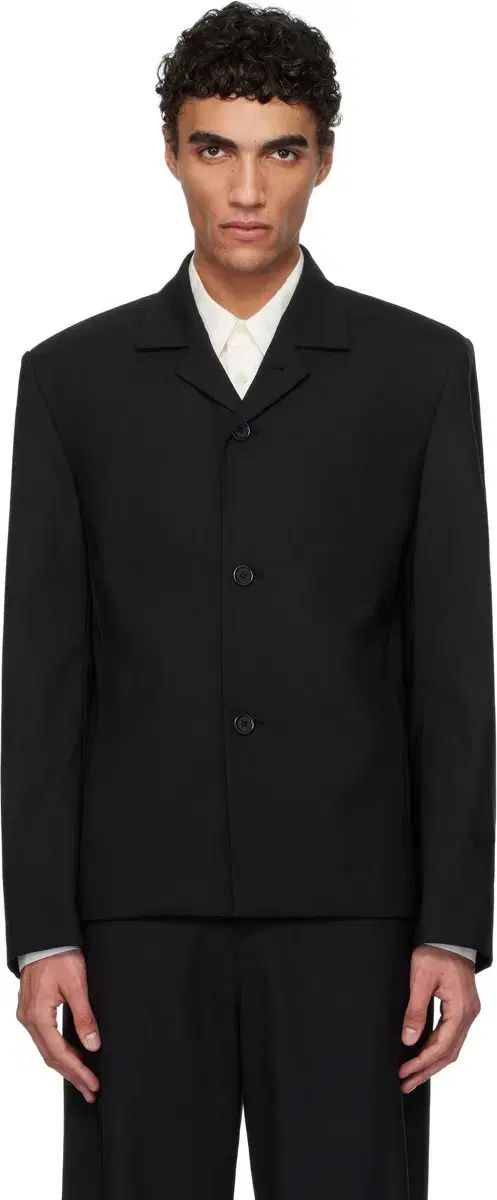 AMOMENTO オーバーサイズ ウールジャケット ブラックM