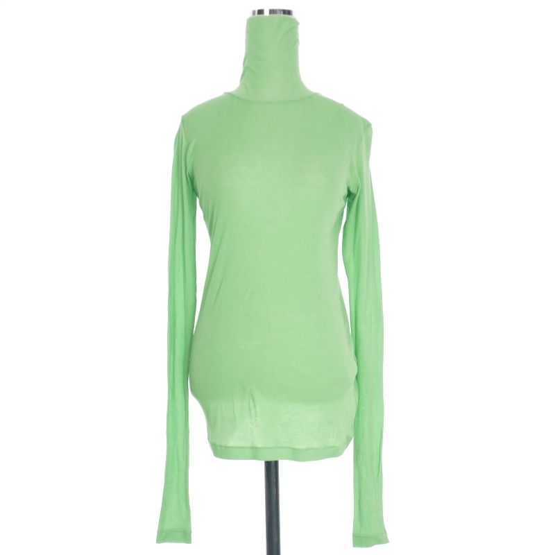 オーラリー AURALEE HIGH GAUGE SHEER RIB TURTLE タートルネックシアーカットソー Tシャツ 長袖 1 グリーン 緑 A23AT02HF レディース オーラリー AURALEE HIGH GAUGE SHEER RIB TURTLE
