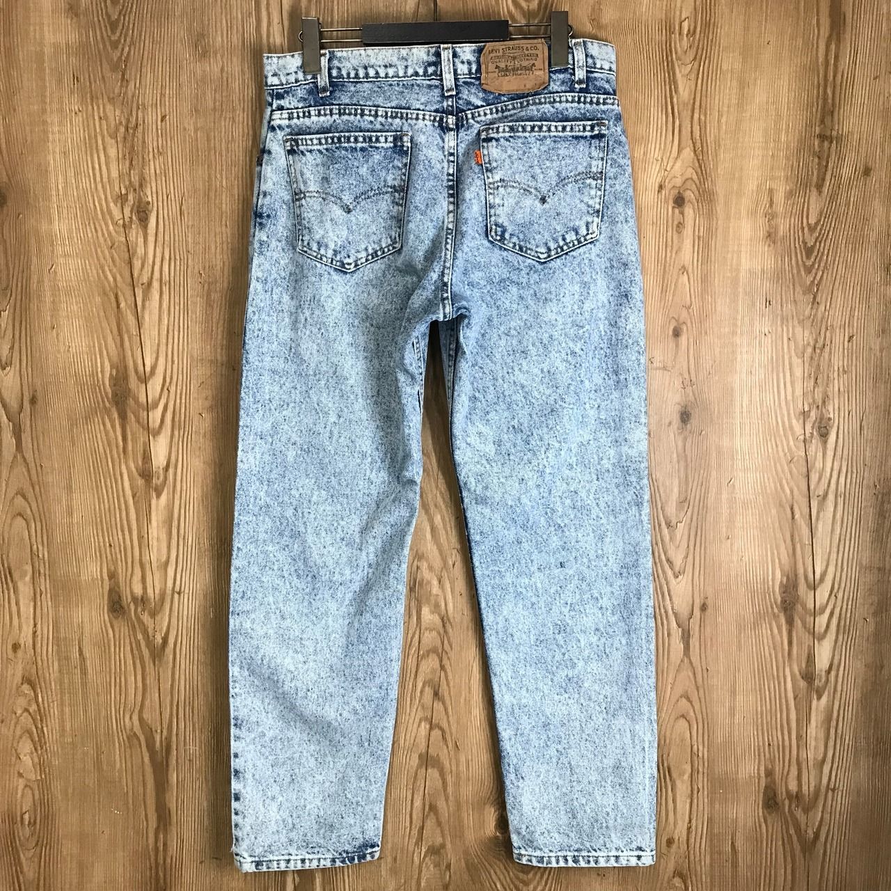 USA製 90s Levi's リーバイス 520 ケミカルウォッシュ デニム パンツ サイズ W33 L30 メンズ L位 90年代 ストーンウォッシュ 古着 s24072756