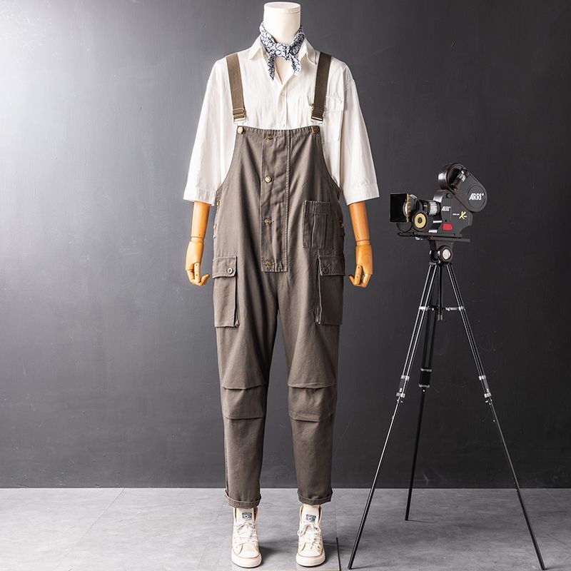 レトロ オーバーオール サロペット  つなぎ　カジュアル　パンツ カーゴパンツ  アメカジ 男前