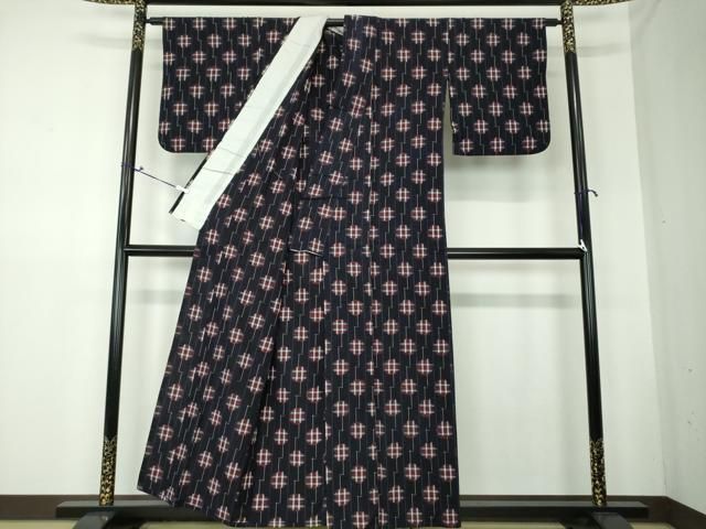 平和屋着物▽久留米絣 単衣 井桁絣丸文 綿 逸品 DAAS3245ps - メルカリ