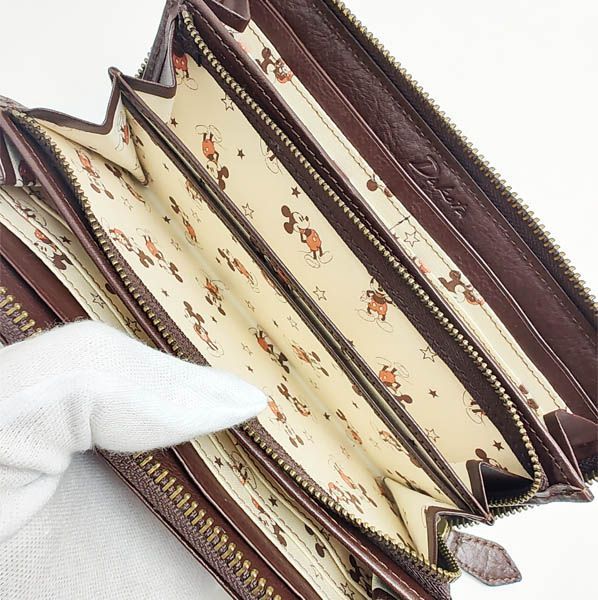 ダコタ ディズニーコラボ ラウンドファスナー長財布 本革 レザー