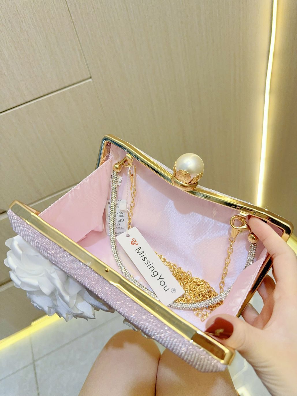 結婚式バッグ レディース ハンドバッグ 花柄 パーティーバッグ クラッチバッグ キラキラバッグ パーティー ショルダーバッグ 肩掛け 結婚式 バッグ お呼ばれ 同窓会 花 ママ 母 成人式 misiyou06 DECORATOM_COM_BR