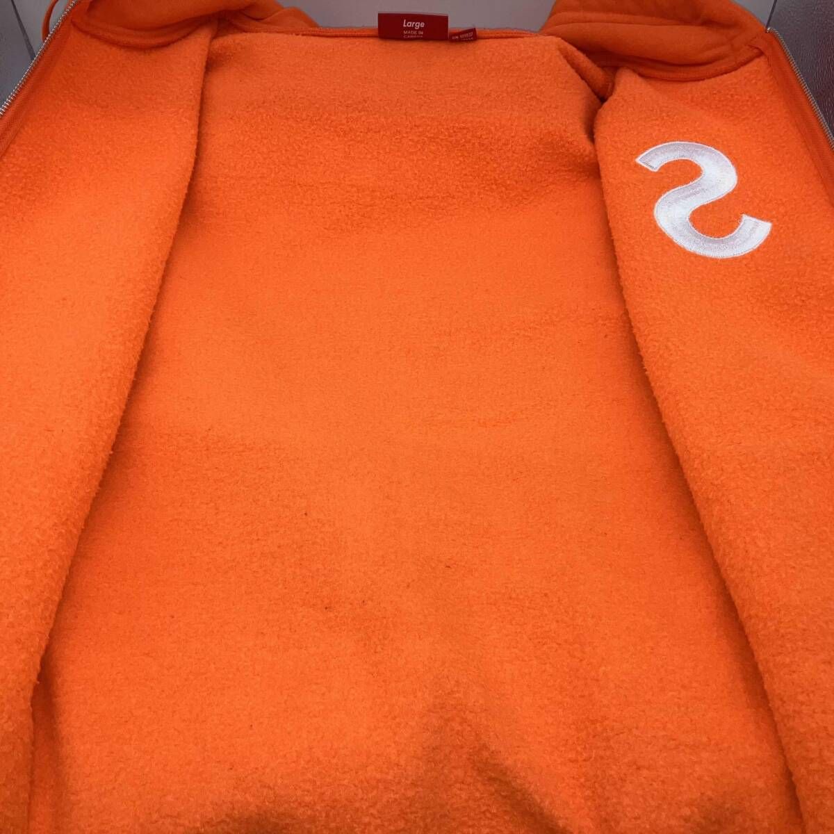 Supreme S LOGO ZIP UP HOODED SWEATSHIRT BRIGHT ORANGE シュプリーム