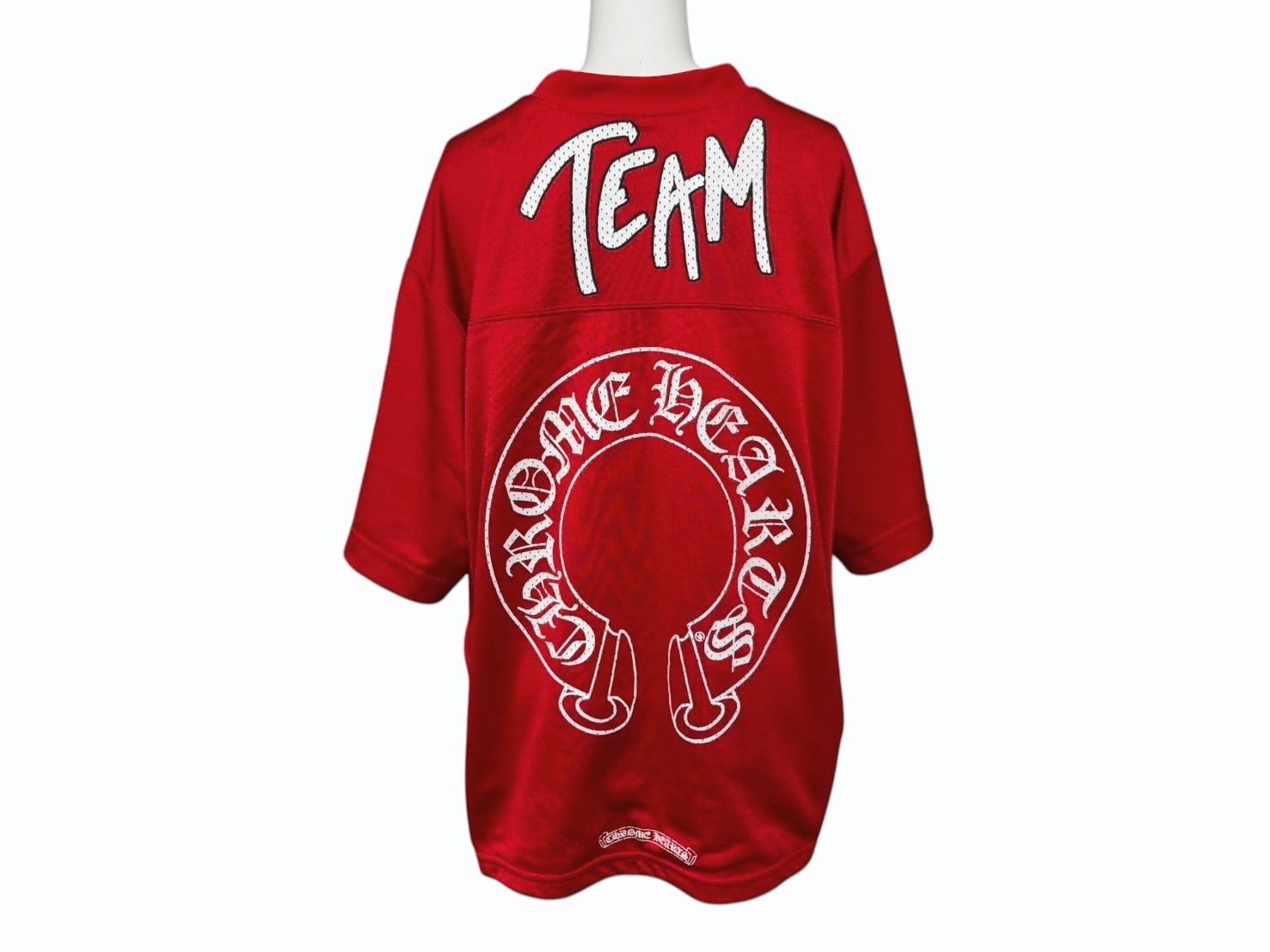 CHROME HEARTS クロムハーツ MATTY BOY MESH VARSITY JERSEY メッシュ 半袖Tシャツ カットソー サイズM レッド 4b007959