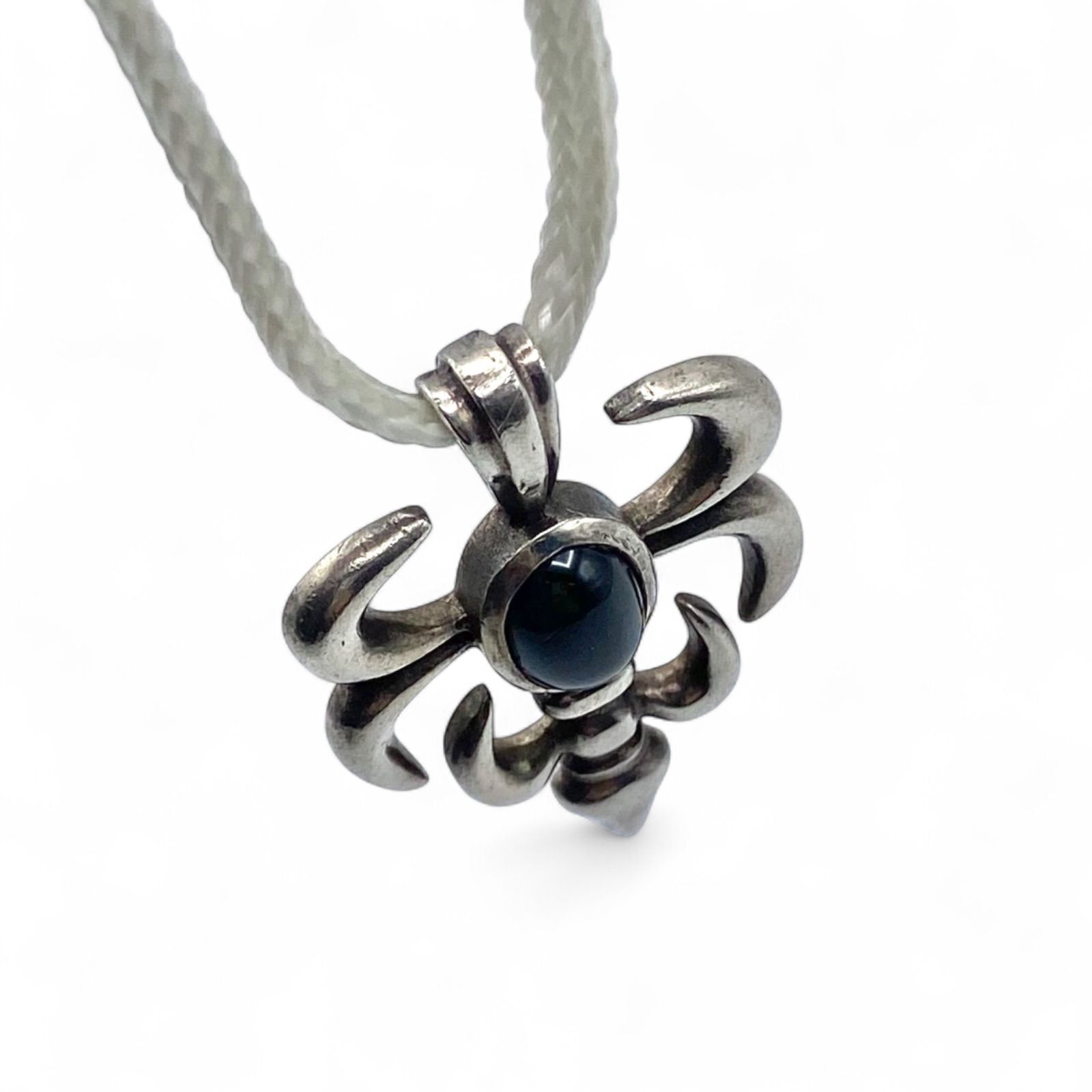 漆黒の輝き】 ブラックオニキス Silver 925 刻印 Necklace シルバー 