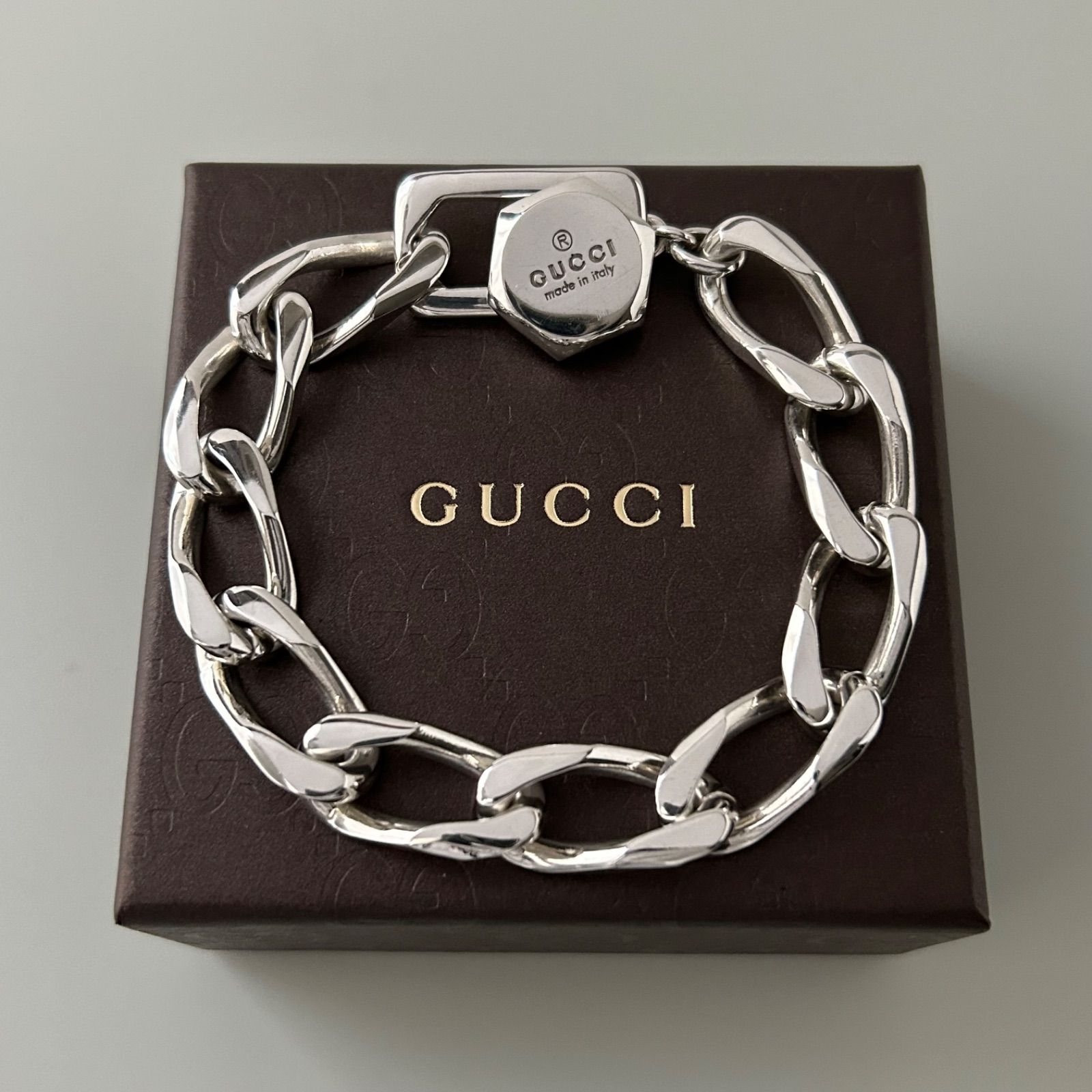 k様 グッチ ヘキサゴン フィガロチェーン ブレスレット AG925 GUCCI