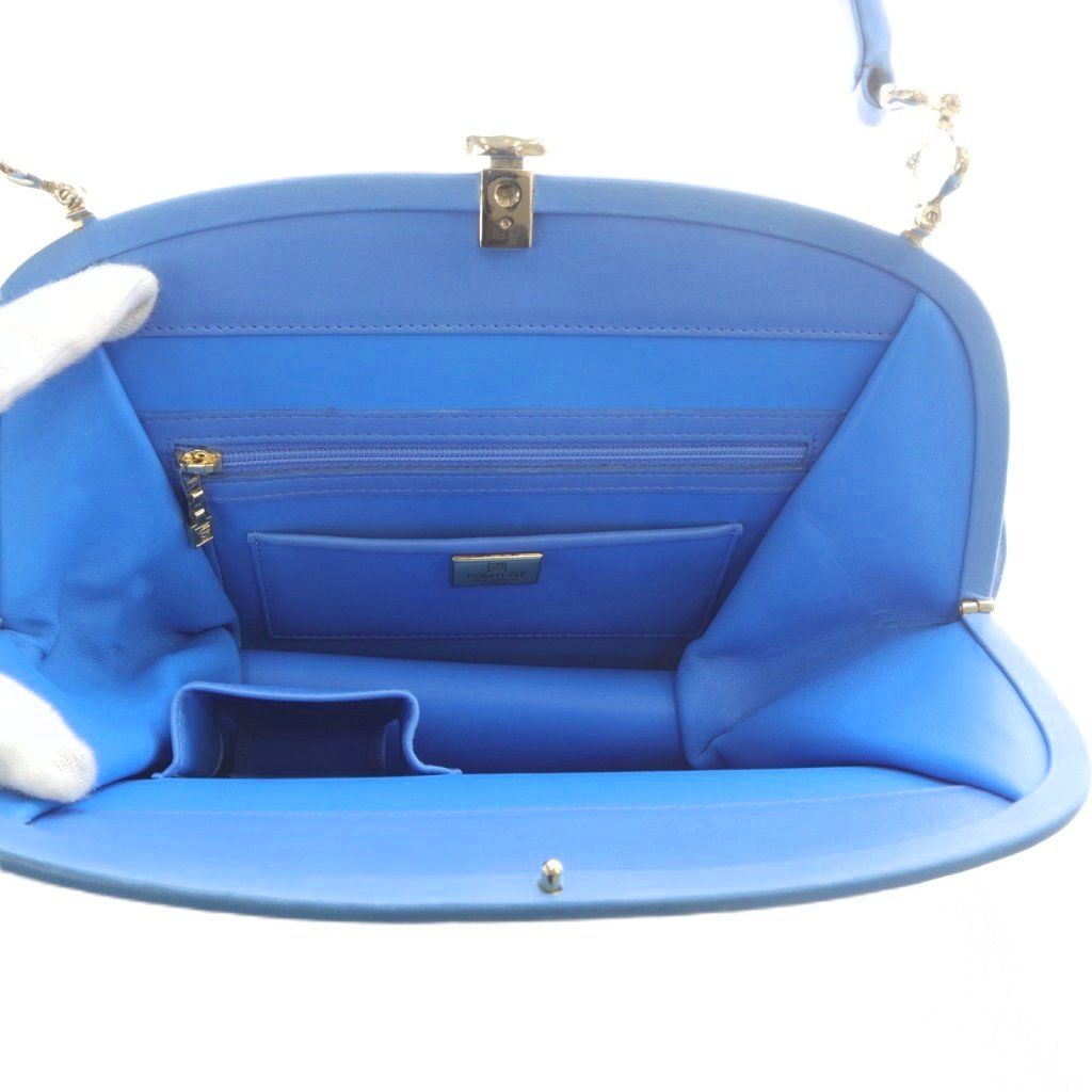 コンテス Comtesse ハンドバッグ ワンハンドル がま口 レザー ミラー  