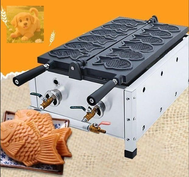業務用ガスたい焼き機器六孔魚のあん入り和風ちくわ設備です