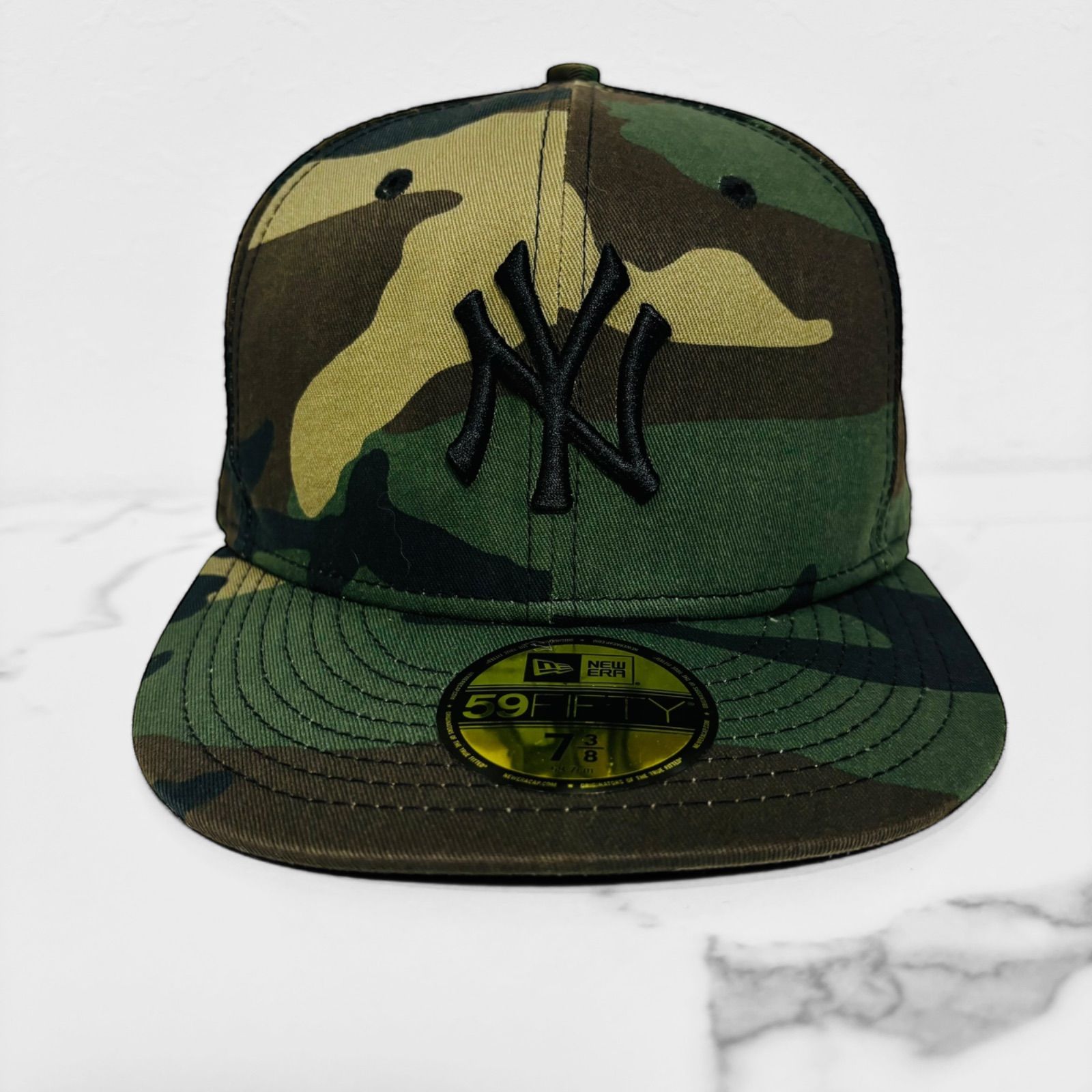 美品NEW ERA 59FIFTY NY METS迷彩キャップ 7 3/8 帽子