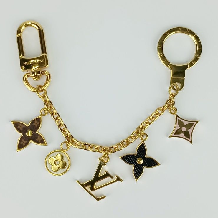 LOUIS VUITTON ルイヴィトン キーホルダー ビジュー サック シェンヌ スプリング ストリート M68999 ゴールド ブラック ホワイト ブラウン メタル エピ モノグラム バッグチャーム キーリング