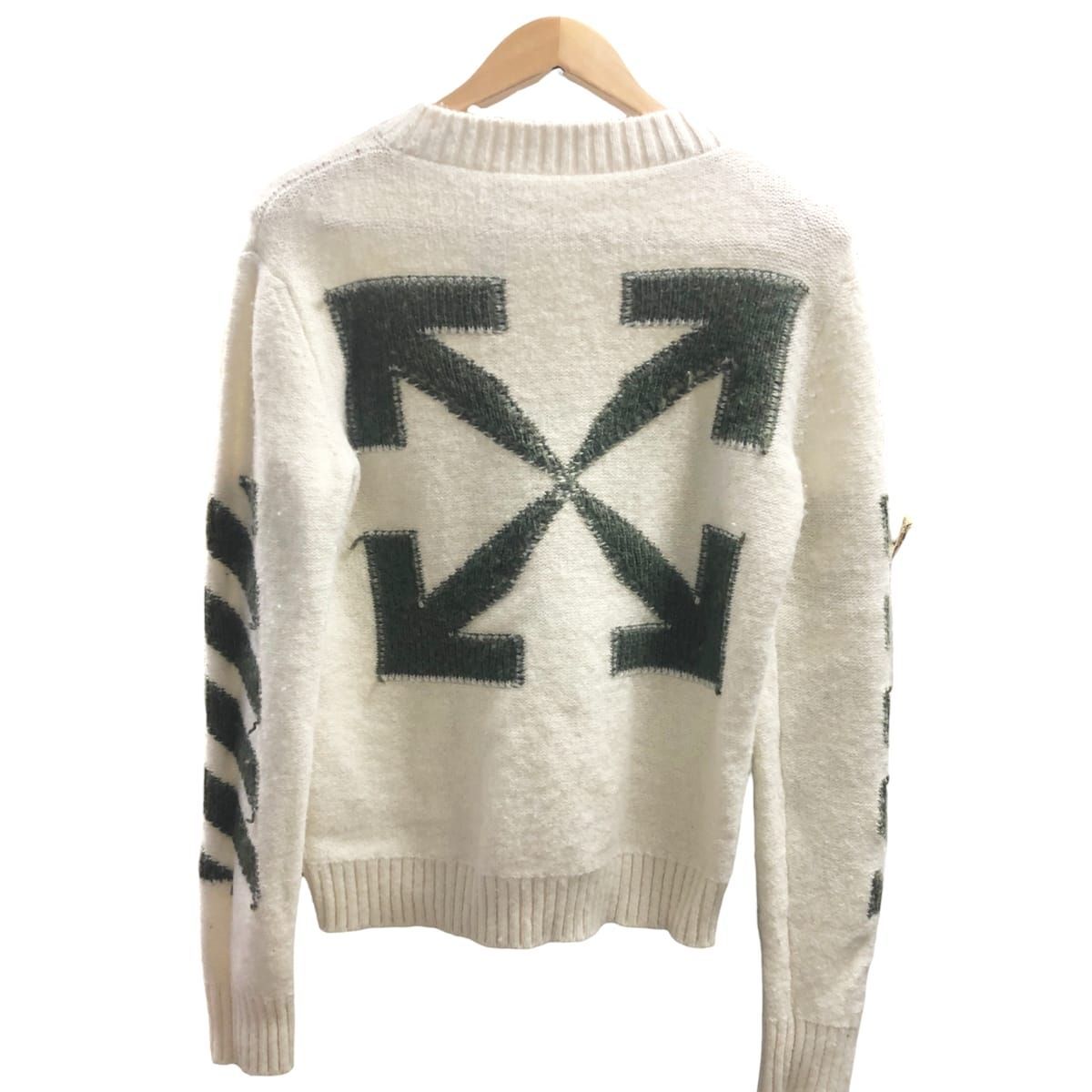 OffWhiteニットセーター　 セーター ニット長袖 正規品　オフホワイト 中古】 OFF-WHITE オフホワイト ニット・セーター OMHE088F21KNI001