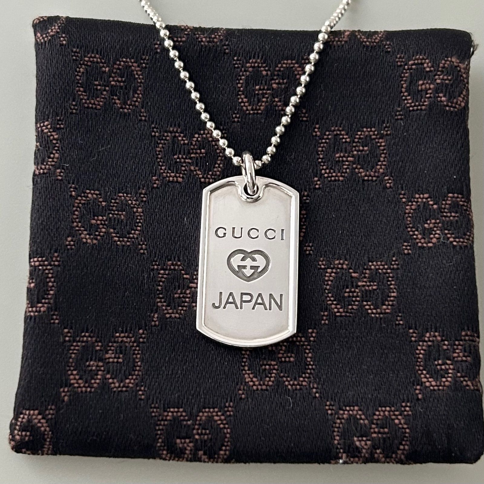 使用感有 グッチ ネックレス チャリティ ドッグタグ AG925 GUCCI