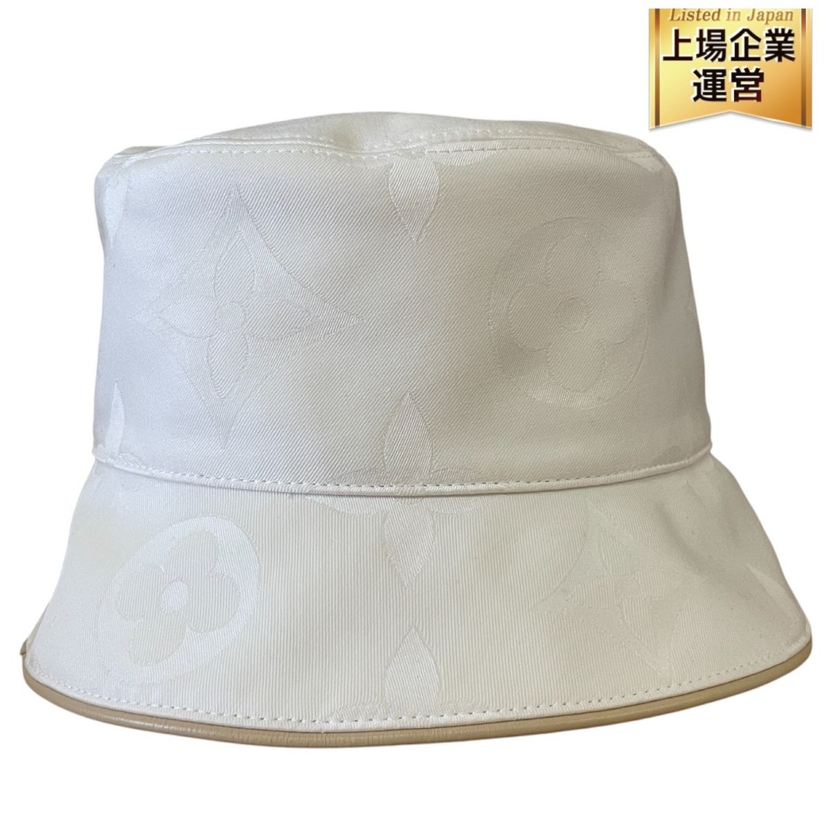 ルイヴィトン LOUIS VUITTON バケットハット デイリーグラム M7163S ブロン ホワイト系 T10302414