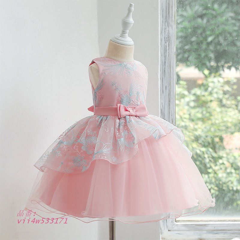 ノースリーブ 子供ドレス ロングドレス プリンセス風 ウェディング 女の子 ドレス ワンピース ロング 発表会 キッズ 夏 レース ジュニア 透かし ウェディングドレス