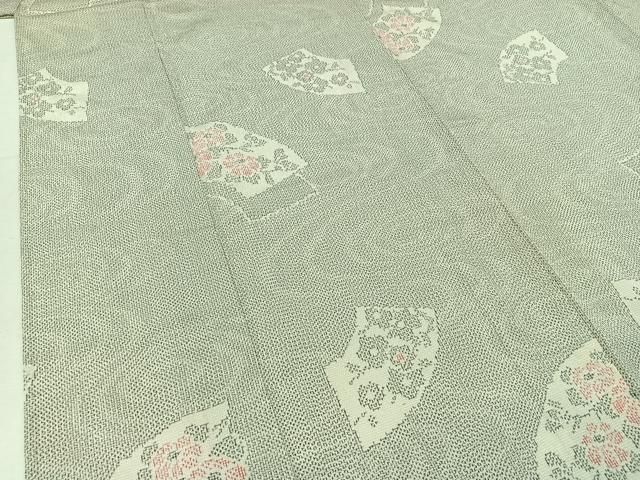 平和屋着物▽上質な紬　単衣　越後絣　反端付き　正絹　逸品　AABC2234jh 平和屋着物▽上質な紬 単衣 越後絣 反端付き 正絹 逸品 AABC2234jh