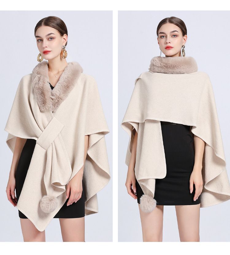 ☆新品 カシュクールポンチョ ふわふわ♡ケーブルニット