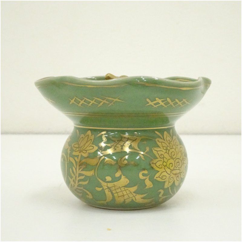 【茶道具】菓子器　高取焼　鬼丸碧山作 茶道具 菓子器 高取 菓子器 鬼丸碧山 造 ※海外発送の場合、木箱は付属