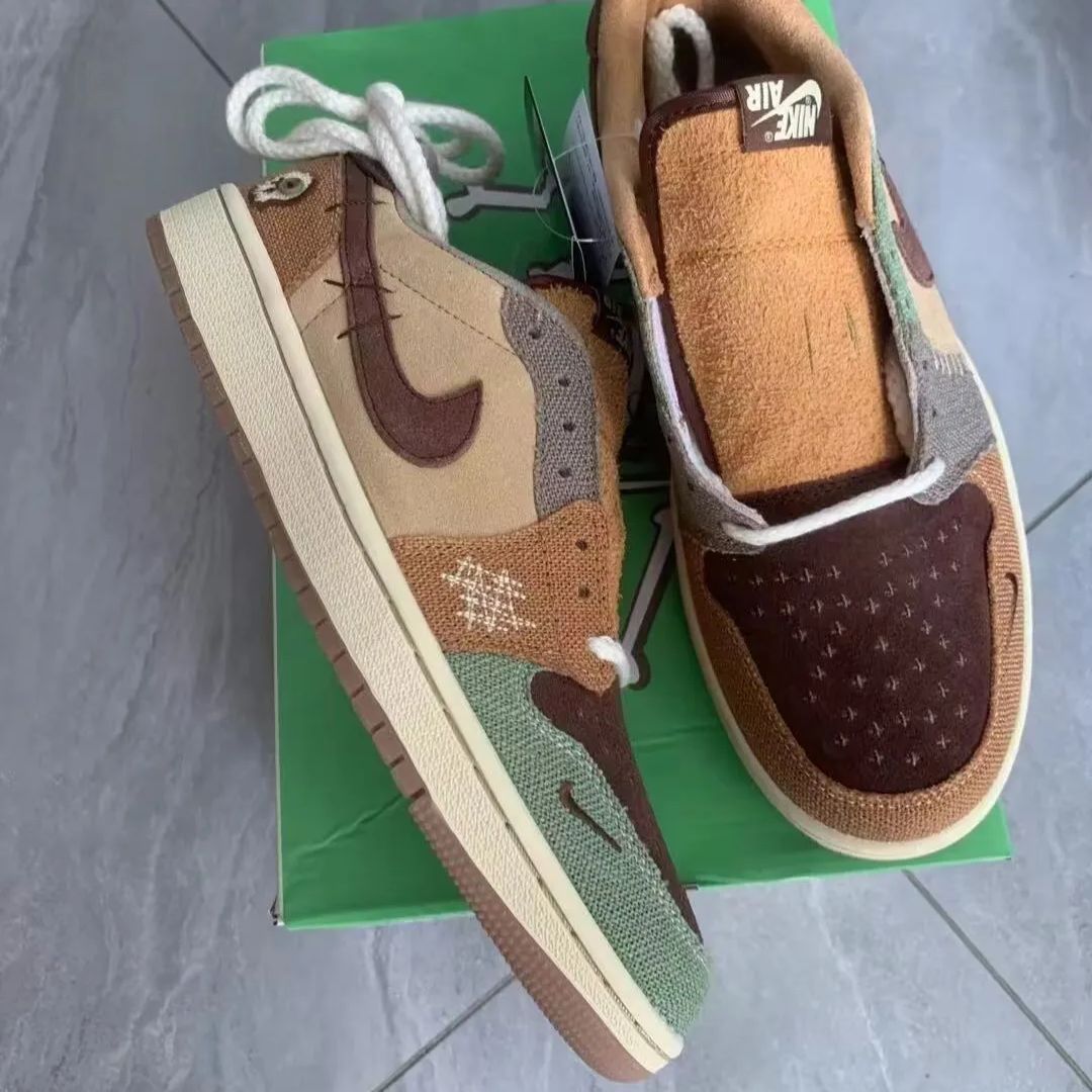 Zion Williamson × Nike Air Jordan 1 Low OG Flax and oil Green 【DZ7292-200】メンズ レディース 23.5 24 24.5 25 25.5 26 26.5 27 27.5 28 28.5