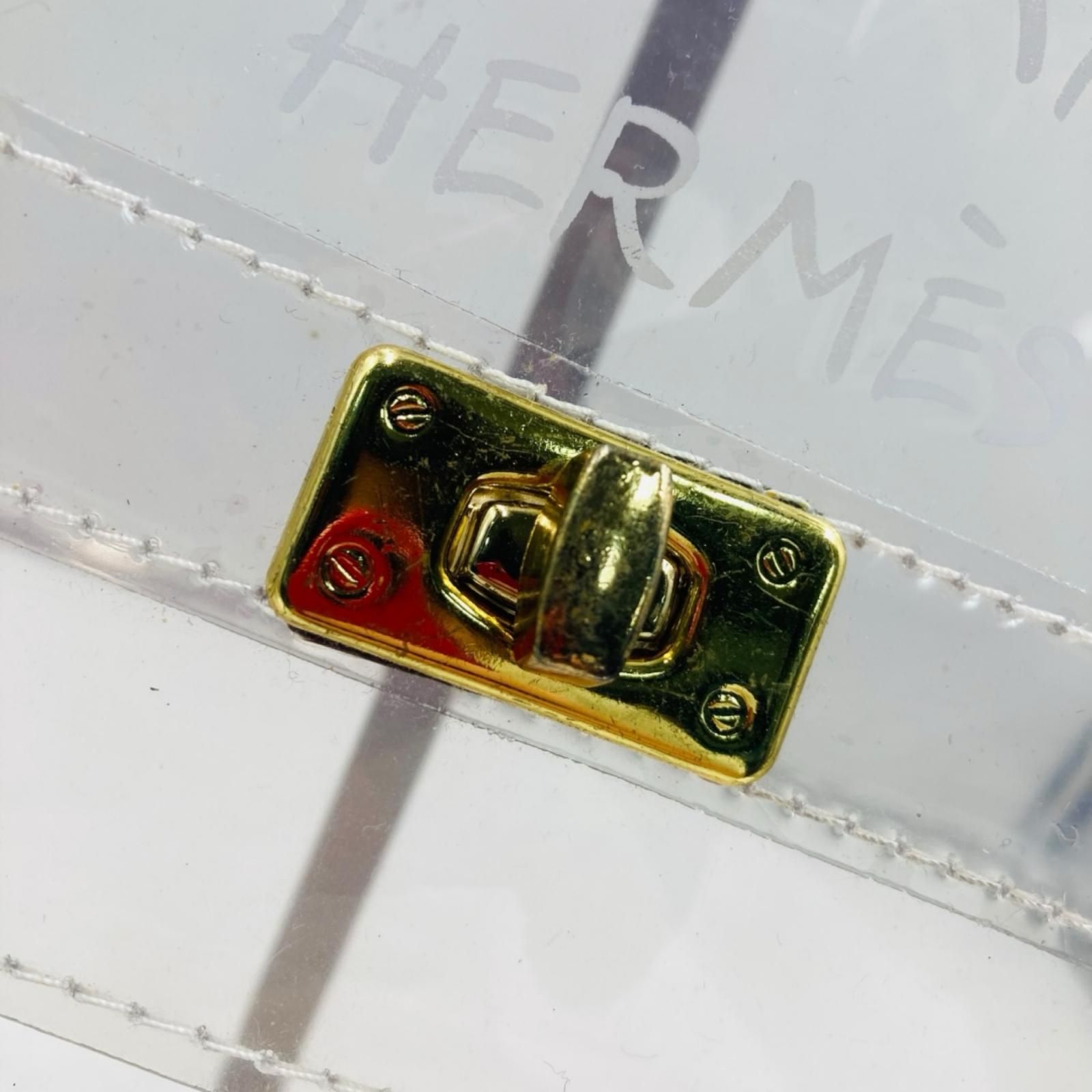 HERMES エルメス　ビニールケリー　ビジネスバッグ　ハンドバック　透明 HERMES エルメス ビニールケリー ビジネスバッグ ハンドバック
