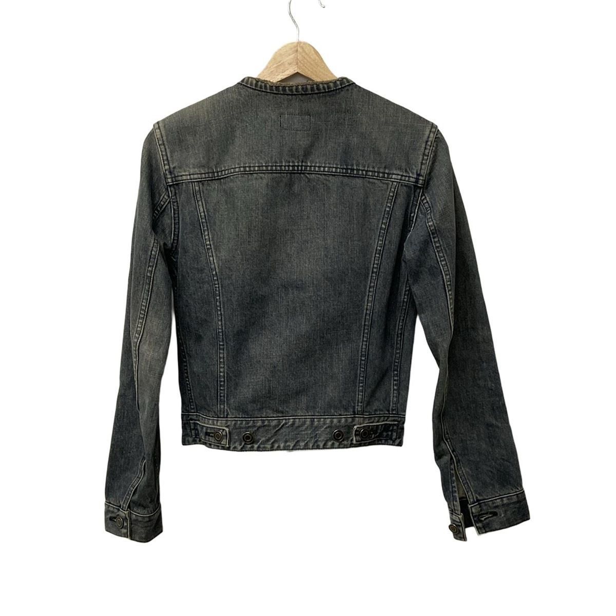 SAINT LAURENT PARIS デニムジャケット ダメージ加工 XS サンローラン】セール！デニムジャケット ダメージ加工 (Saint