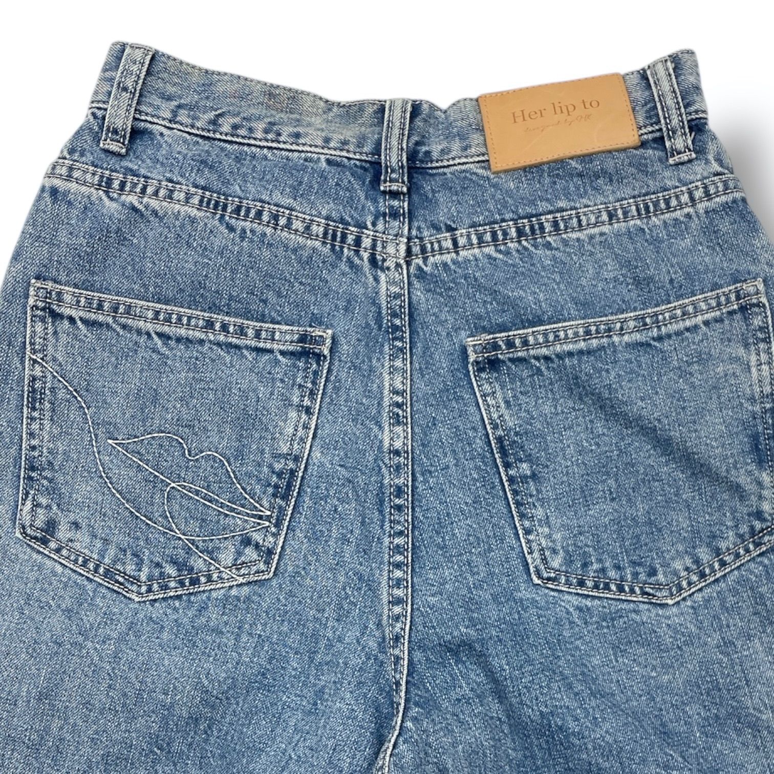 Her lip to ハーリップトゥ Milano Wide Straight Jeans ミラノワイドストレートジーンズ デニムパンツ ジーンズ 1241303048 青 ブルー 24サイズ レディース 通年 ゴーゴー古着マルイ北千住店 19 No.997 DECORATOM_COM_BR