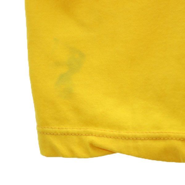 ラッセルアスレティック 90s USA製 Vネック 刺繍アップリケ 半袖 Tシャツ L 黄×青 Russell Athletic オールド ヴィンテージ メンズ   【220720】 メール便可