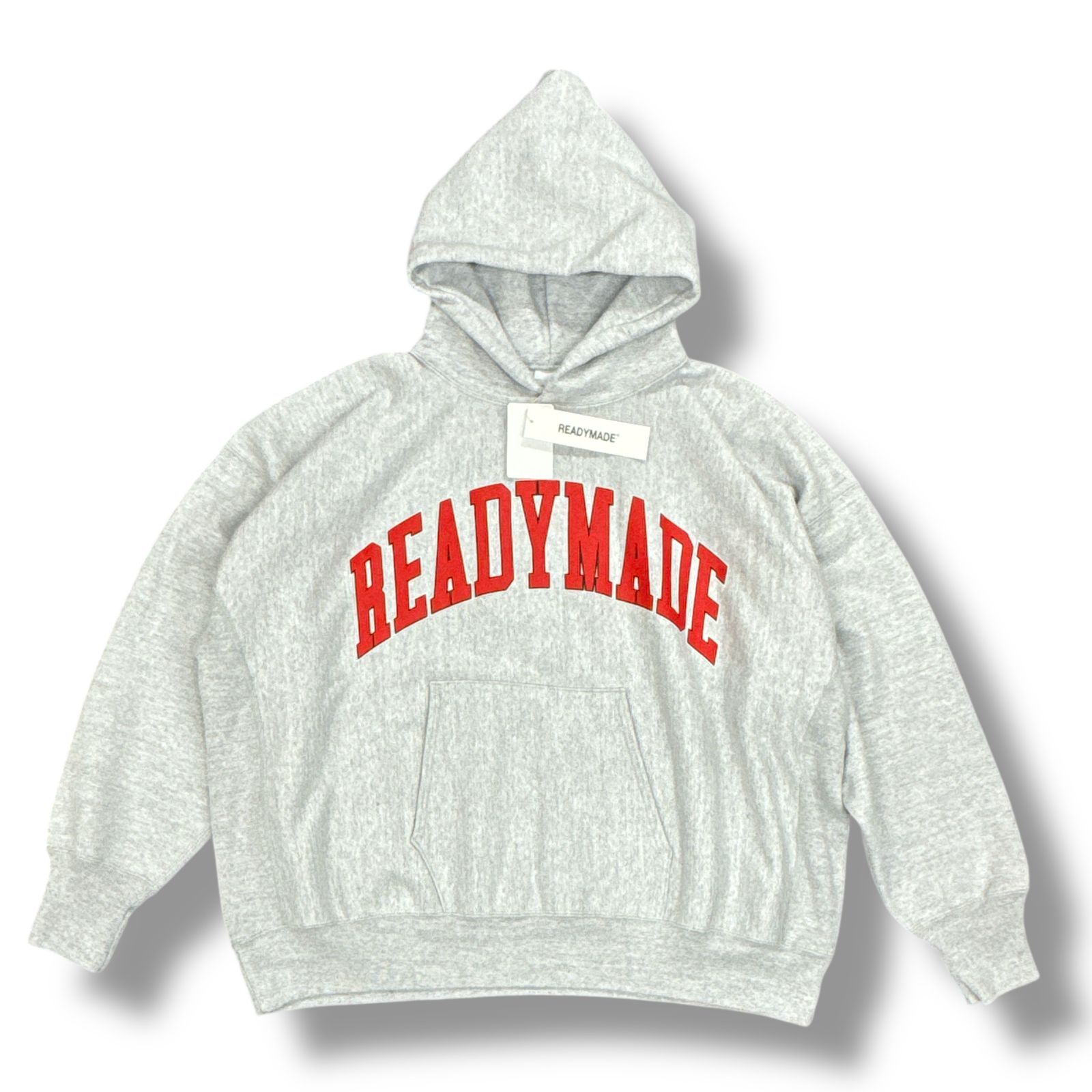 参考上代59400円 未使用品 READYMADE 24AW HOODIE ARCH LOGO アーチロゴフーディー プルオーバーパーカー レディメイド RE-CO-GY-00-00-286 グレー XL 86233A6
