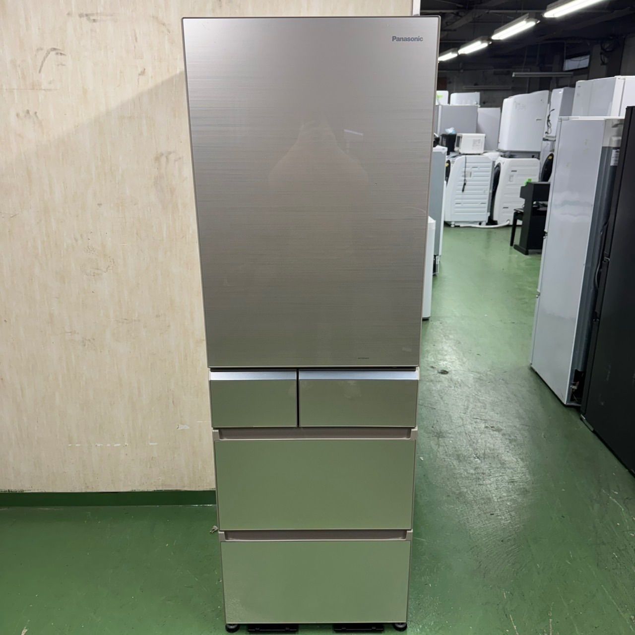 91 パナソニック 大型冷蔵庫 406L 400L以上 小型 家庭用 右開き 自動製氷 ゴールドカラー