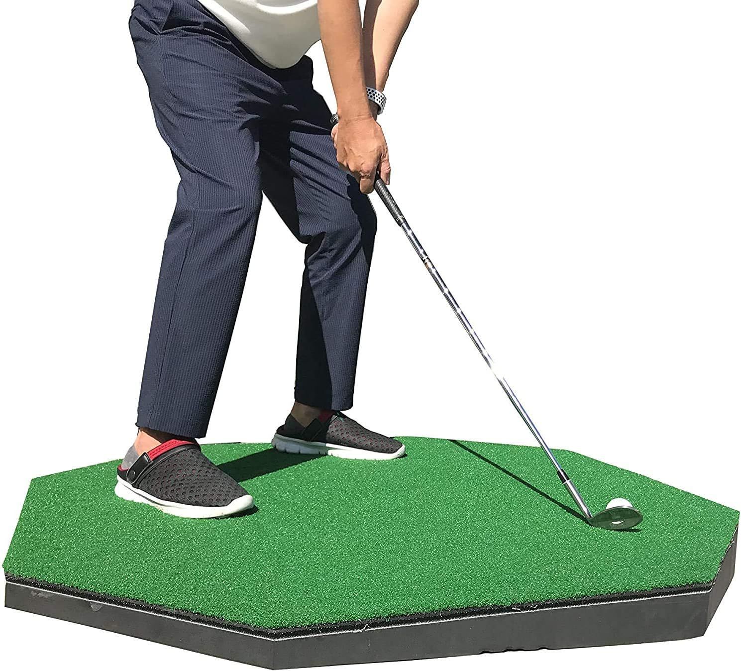 斜面ショットマット ゴルフ練習用マット 大型マット 120cm×120cm 8角形 
