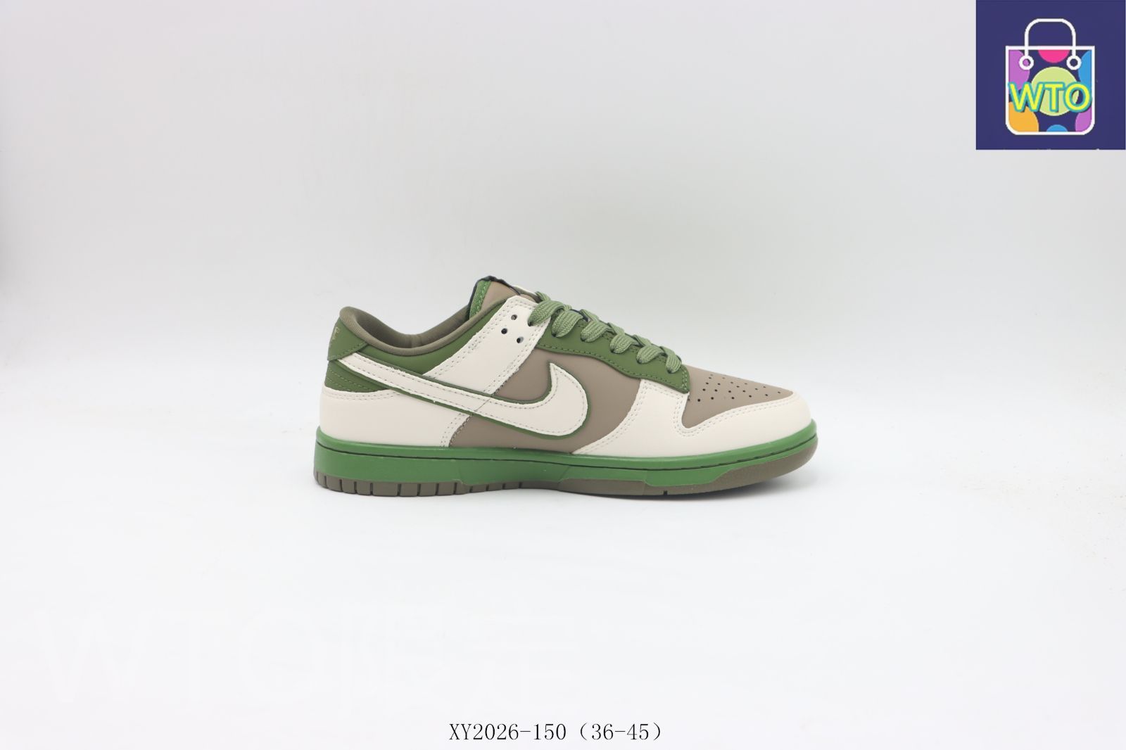 今日 Nike ナイキ スケートシューズ XY2026-150 ホワイトグリーンブラウン-WTO輸入2