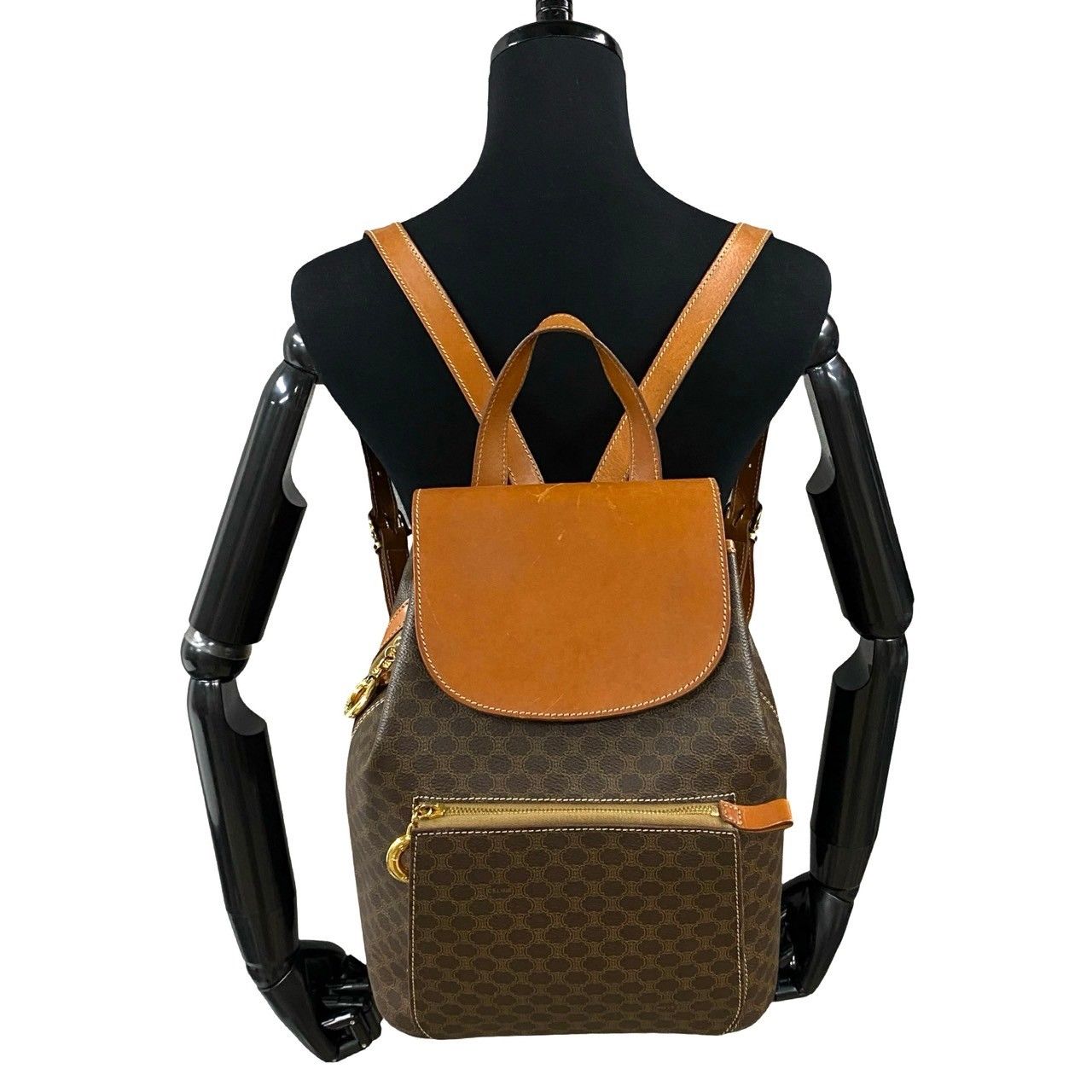 希少CELINEリュックマカダム柄トリオンフ