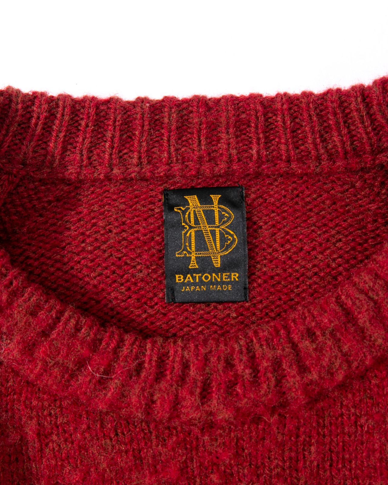 BATONER バトナー LAMB WOOL NAPPING CREW NECK ローゲージニット 
