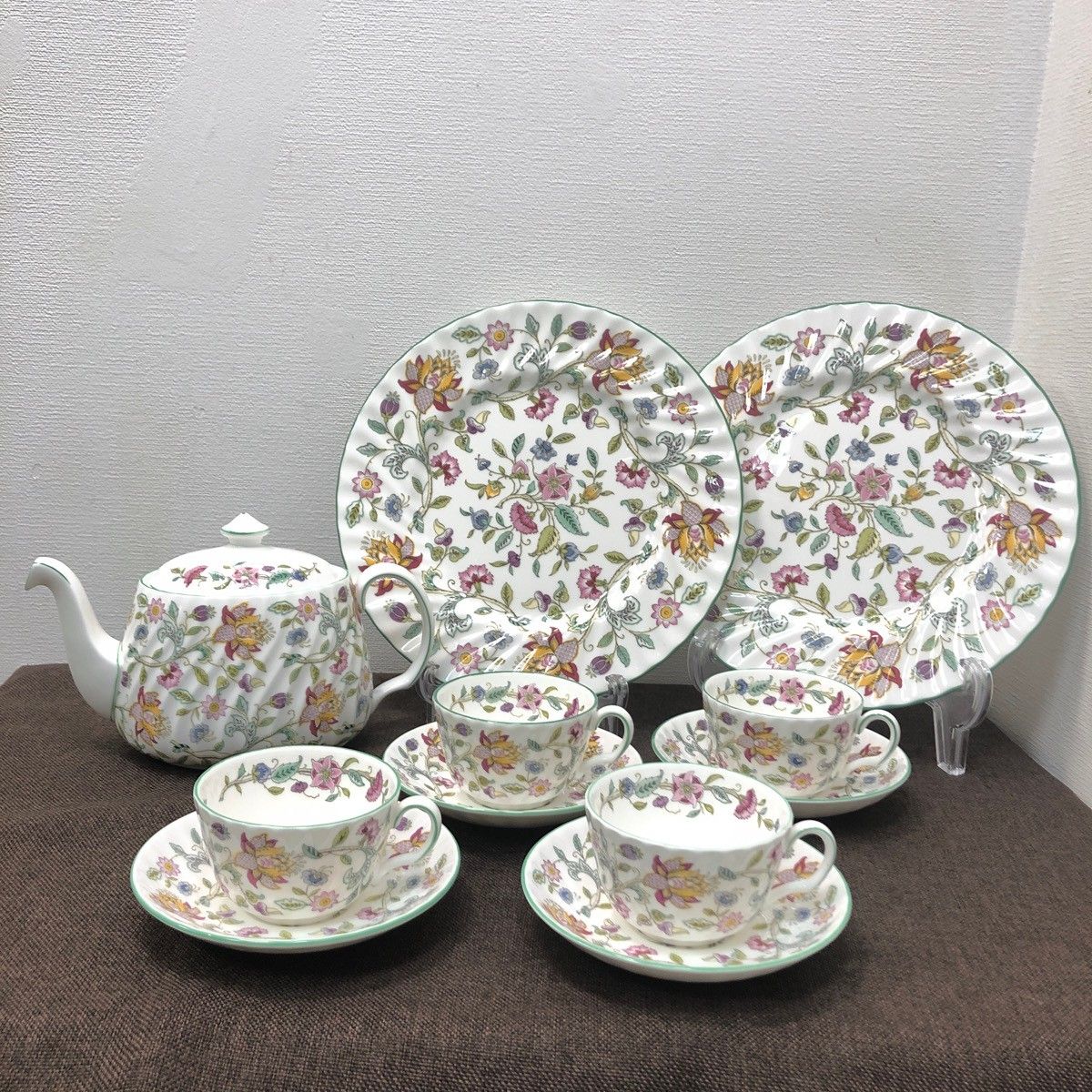 MINTON ミントン HADDON HALL ハドンホール 11点セット ティーポット カップ＆ソーサー4客 27cmプレート2枚