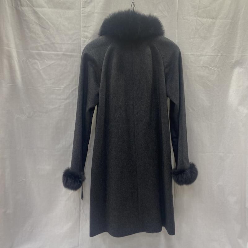 00sレトロ古着 カシミヤ入ウールジャケットダークグレー L ハーフコート リカバリームーヴ スタンドカラージャケット レディース 杢