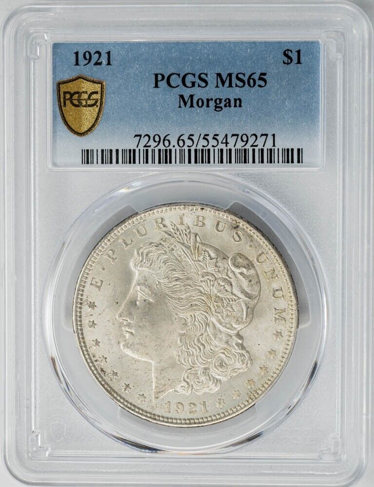 1921 Morgan Silver Dollar $ MS65 Secure PCGS 949495-73