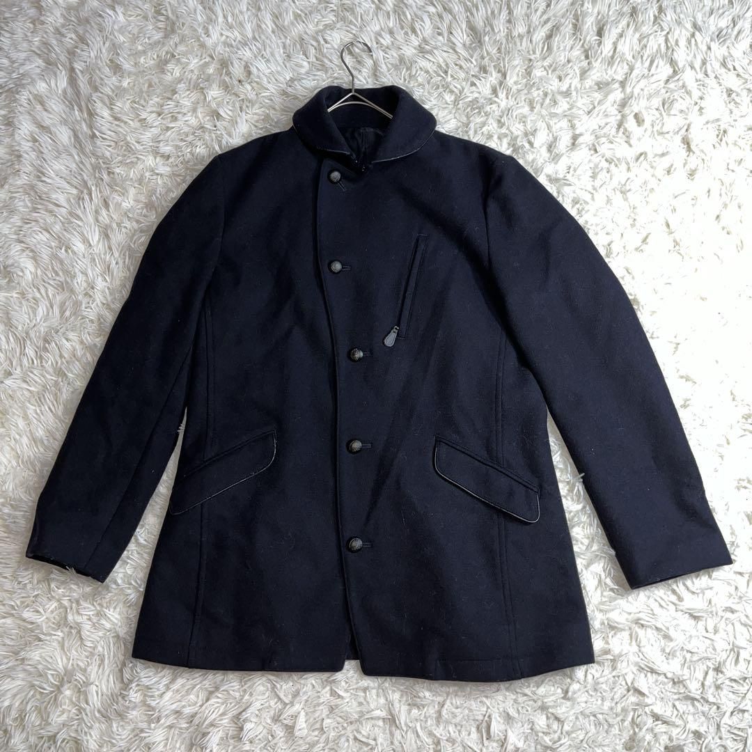 1024　STUTOSTEIN シュテットシュタインノーリーズ　コート　ブルゾン　黒　ブラック　カシミヤ混　ポケット表3裏1　メンズ　【L】