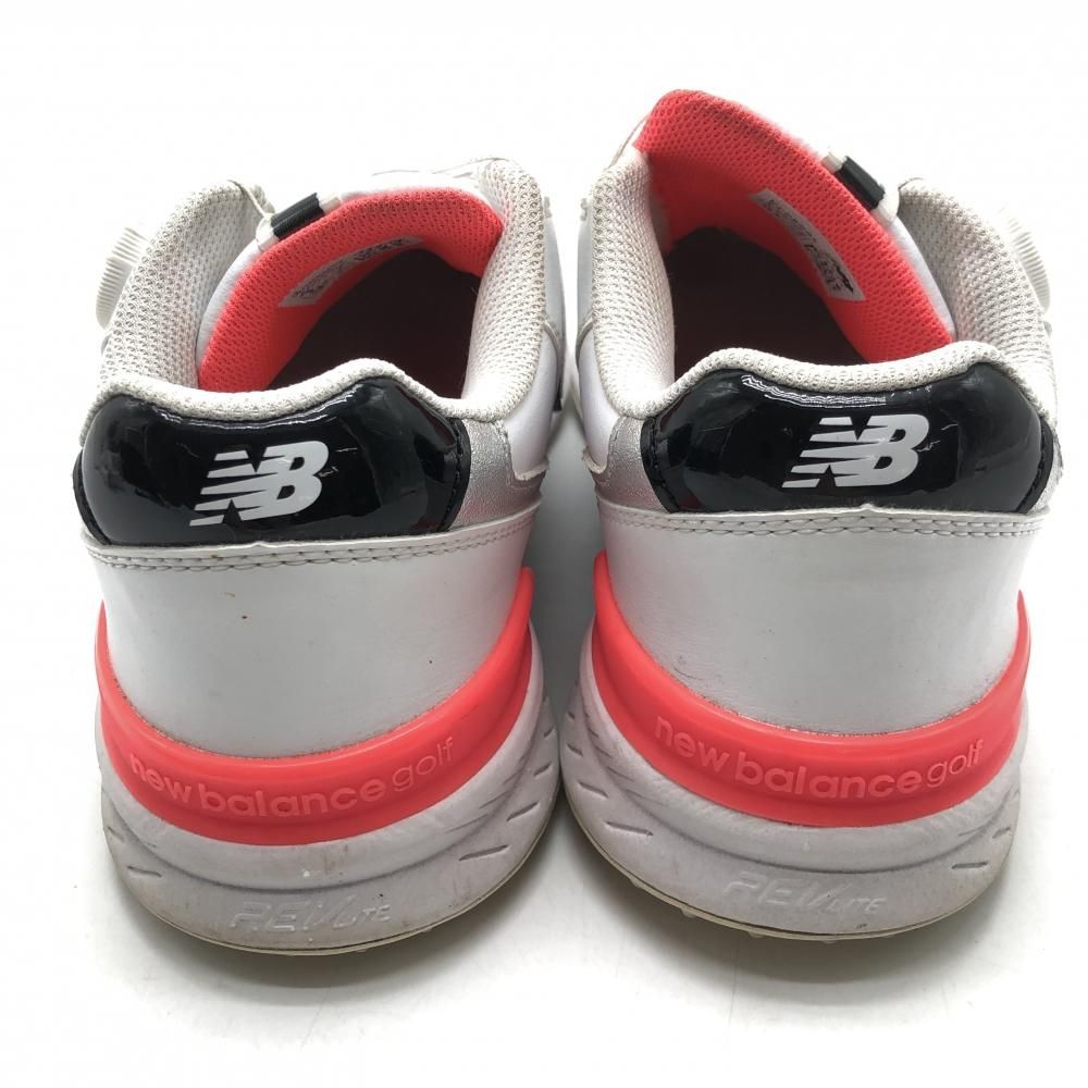 New Balance - 【美品】ニューバランス ゴルフシューズ 白×蛍光ピンク スパイクレス ボア ダイヤル式  レディース 23.0 ゴルフウェア New Balance 美品】ニューバランス ゴルフシューズ 白×蛍光ピンク スパイク