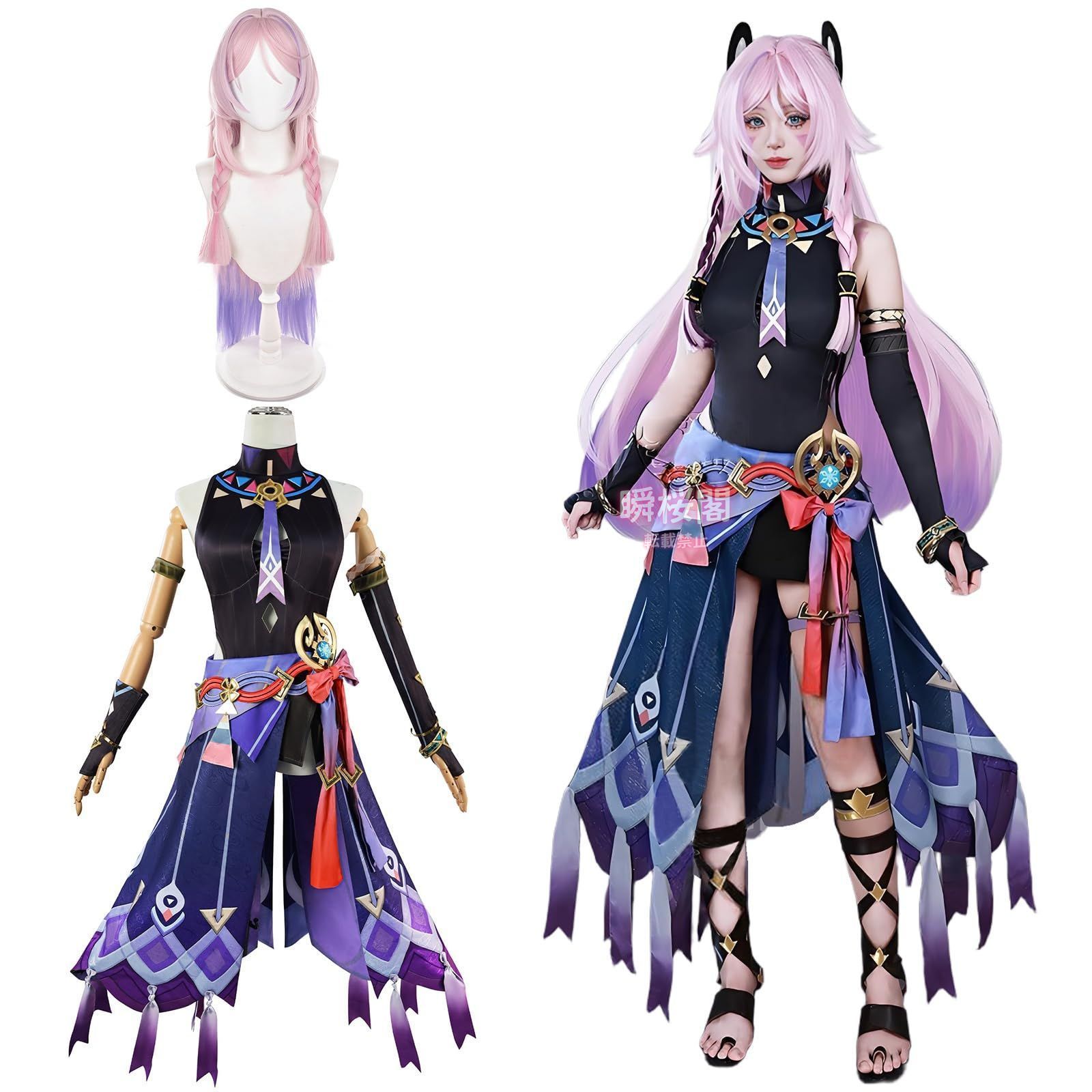 フルセット 原神 コスプレ 三分妄想 フリーナ 黒 Sサイズ 三分妄想 原