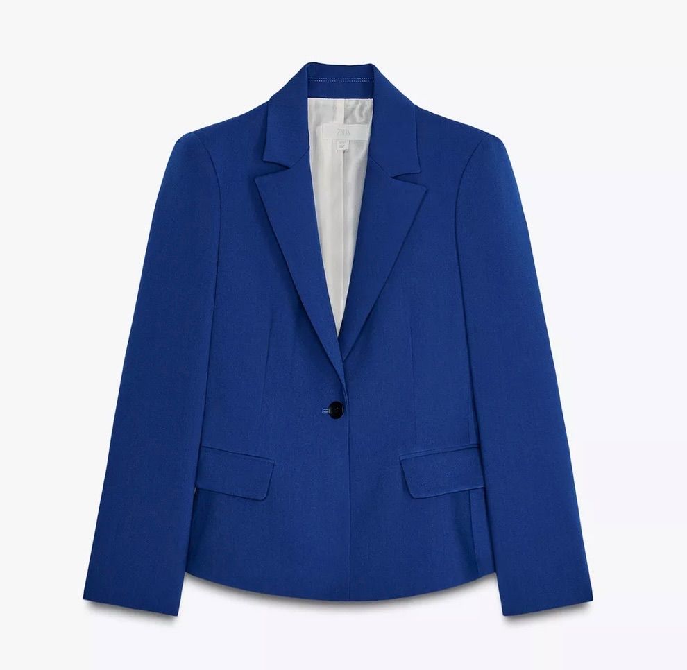 ZARA セットアップ上下（使用時間2時間のみの美品） 新品未使用ZARA(ザラ)ブルージャケットパンツ上下セットアップ