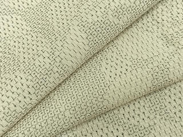 平和屋着物▽本塩沢 単衣 蔦の葉文 正絹 AABC3797fy