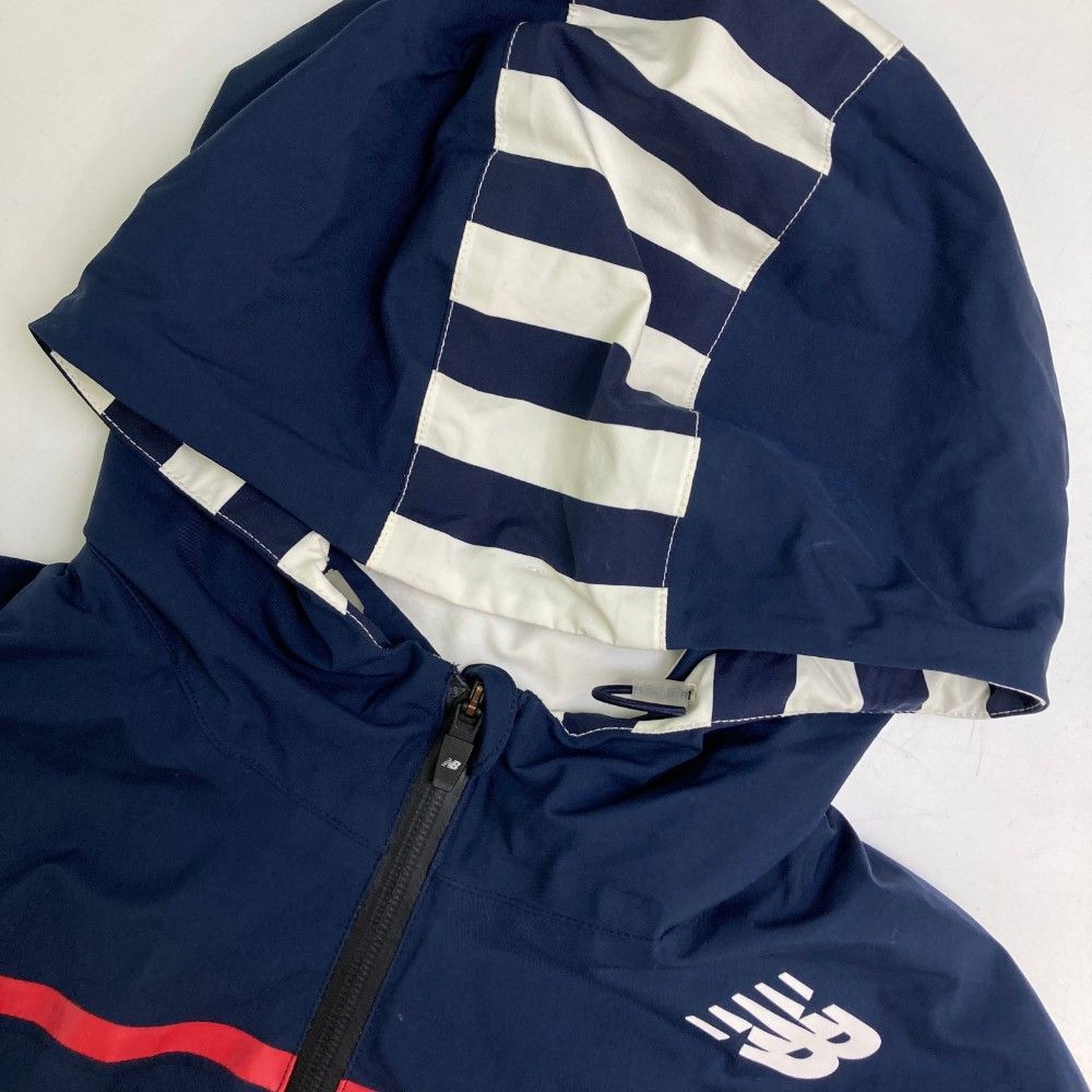 サイズ：2 NEW BALANCE GOLF ニューバランス  3way レインワンピース ボーダー柄 ネイビー系 [240101463162] ゴルフウェア レディース ストスト サイズ：2 NEW BALANCE GOLF ニューバランス 3way レイン