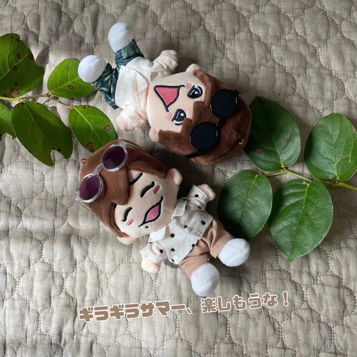 ホワイト アロハシャツセット/ちびぬい はぴぬい 服 アロハシャツ 白