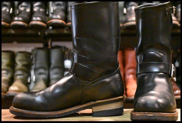 【8.5D 良品 旧シルエット 06年】レッドウィング 2268 エンジニア ブラッククローム 黒 ブーツ redwing HOPESMORE【FA028】