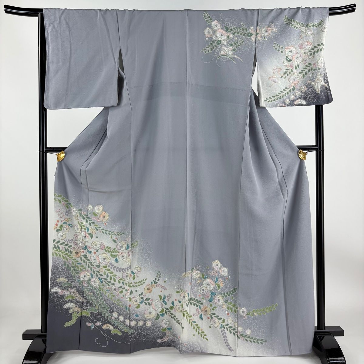 訪問着 美しい辻が花 螺鈿 蝶々 金銀彩 KK-2129 訪問着 身丈164.5cm 裄丈69cm L 袷 辻が花柄 松 金銀彩 ぼかし