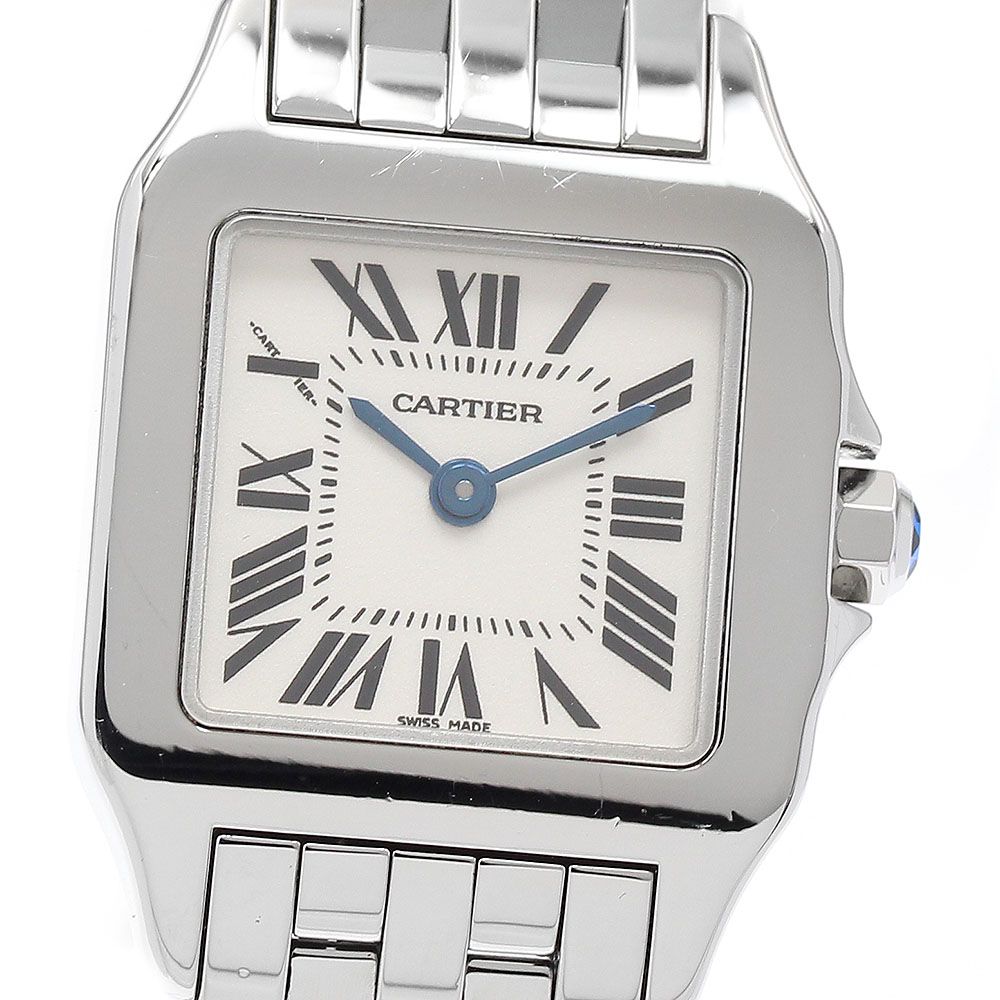 【CARTIER】カルティエ サントスドゥモワゼル W25064Z5 クォーツ レディース_717170【ev15】 中古)CARTIER カルティエ サントス ドゥモワゼル SM W25064Z5（商品ID