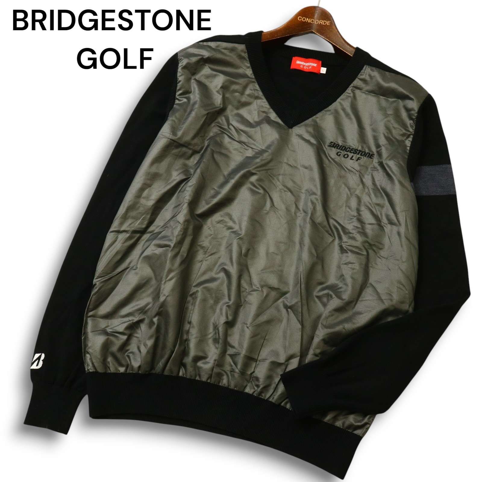 BRIDGESTONE - BRIDGESTONE GOLF ベーシックシルエット 前開きセーター 黒 L 秋冬【B-02】 長袖前開きブルゾン(M BK(ブラック)): アパレル