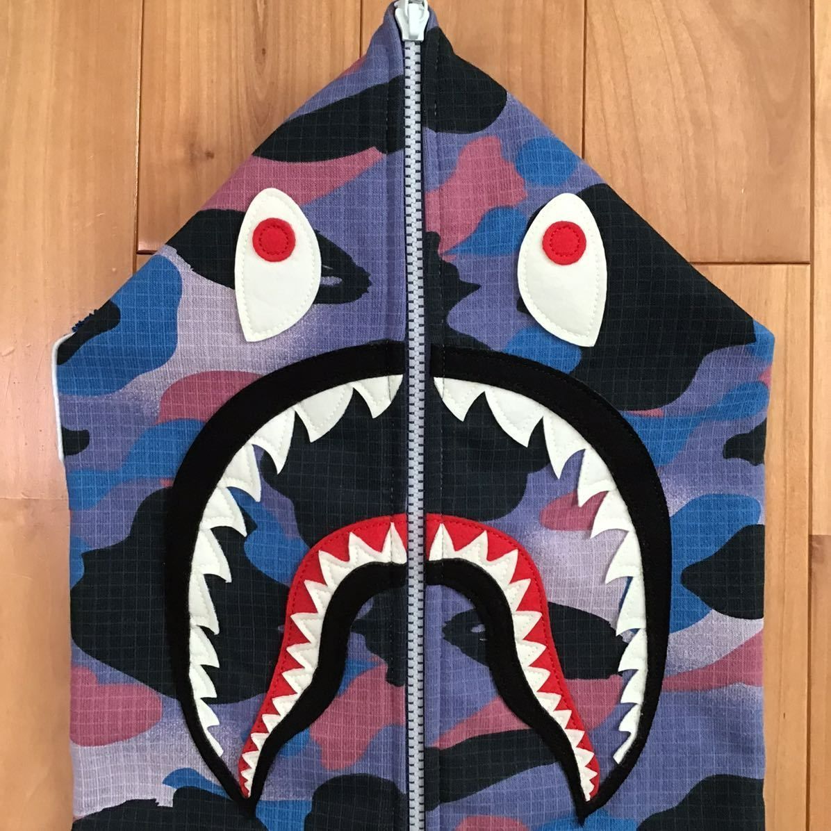☆蓄光☆ Grid Camo SHARK FULL ZIP HOODIE Lサイズ a bathing ape  